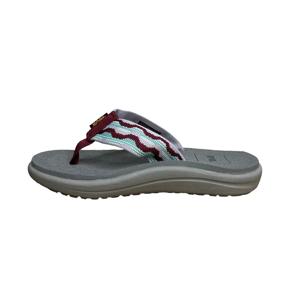 Teva Little Girls Voya Thong Flip Flop Sandals Sz 11 Aqua-Burgundy-Gray-Lavender